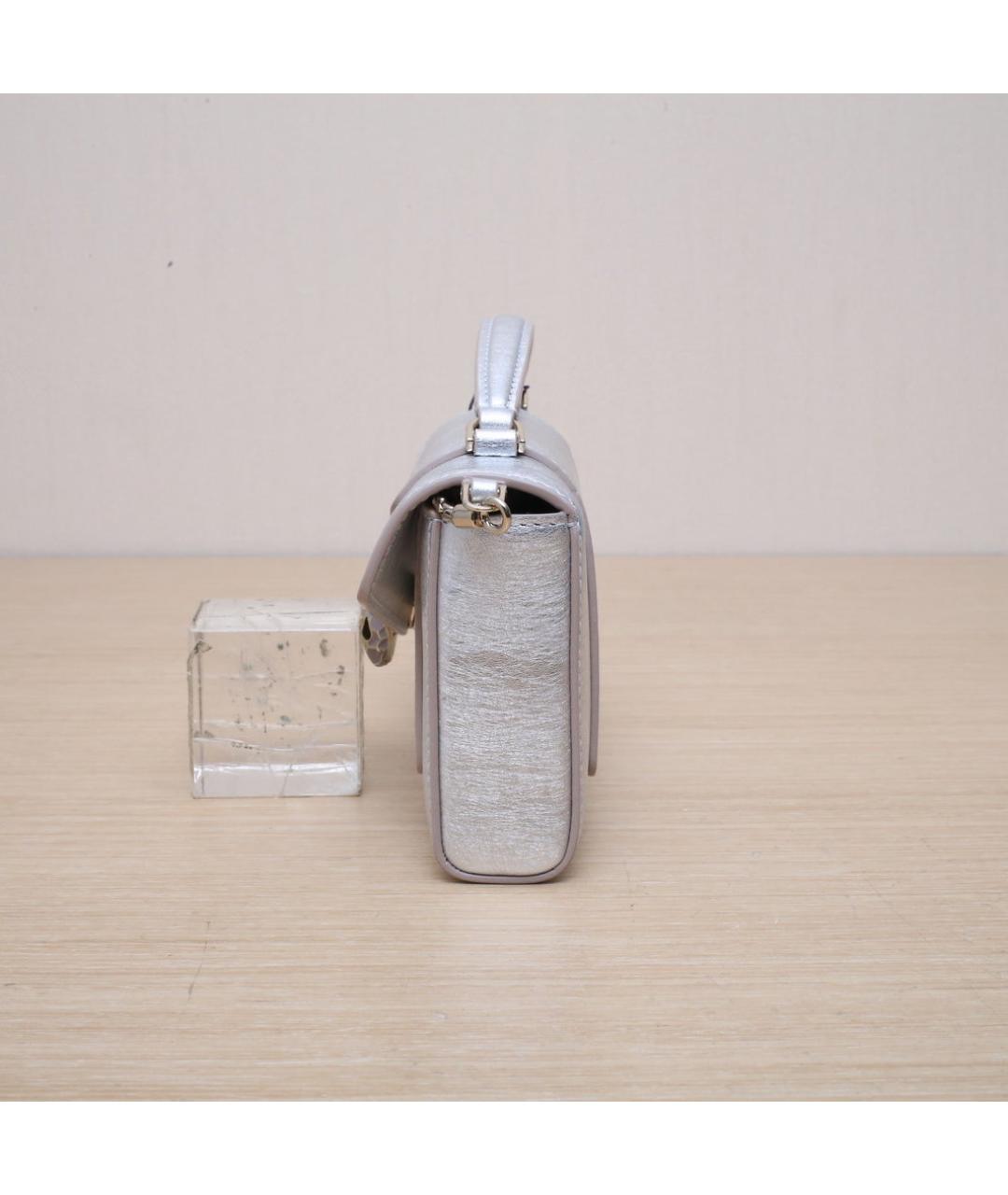 BVLGARI Серебряная кожаная сумка через плечо, фото 5