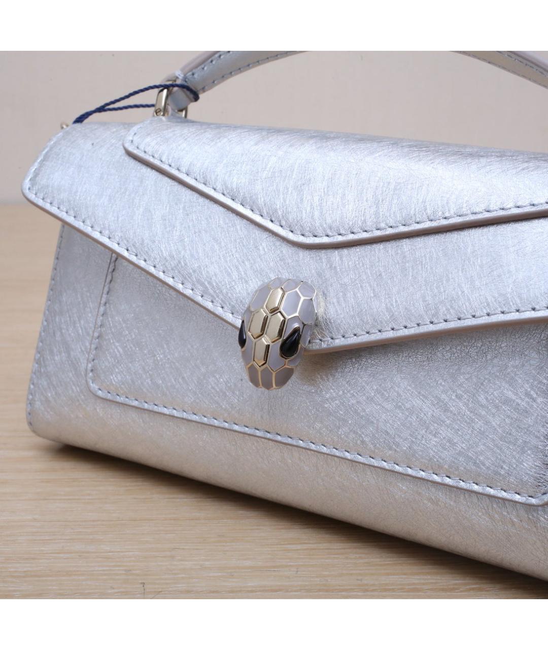 BVLGARI Серебряная кожаная сумка через плечо, фото 8