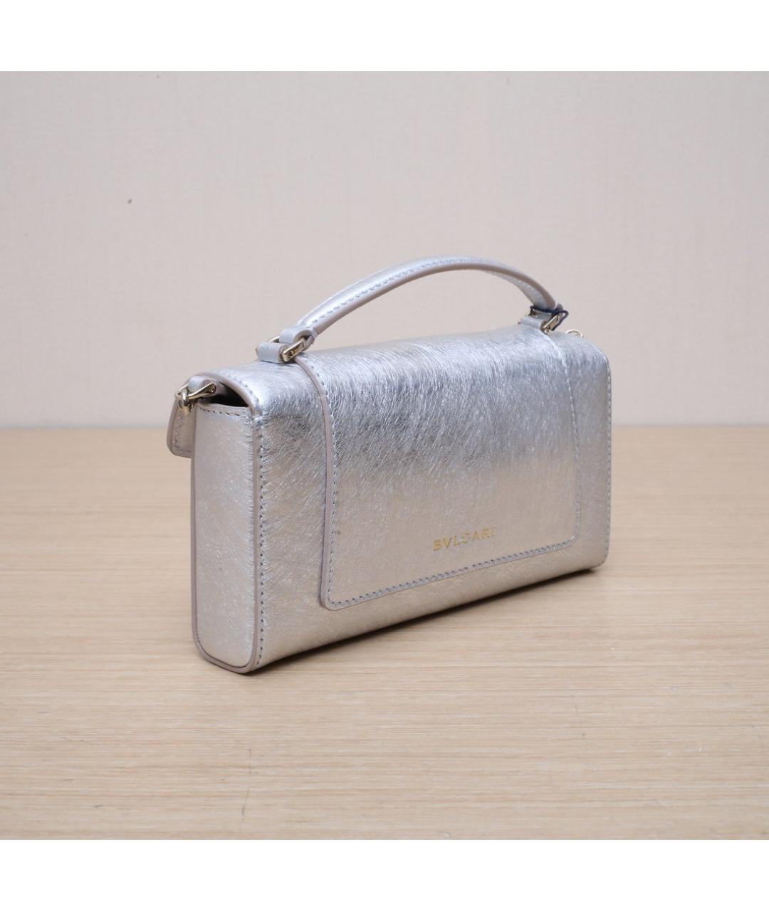 BVLGARI Серебряная кожаная сумка через плечо, фото 6