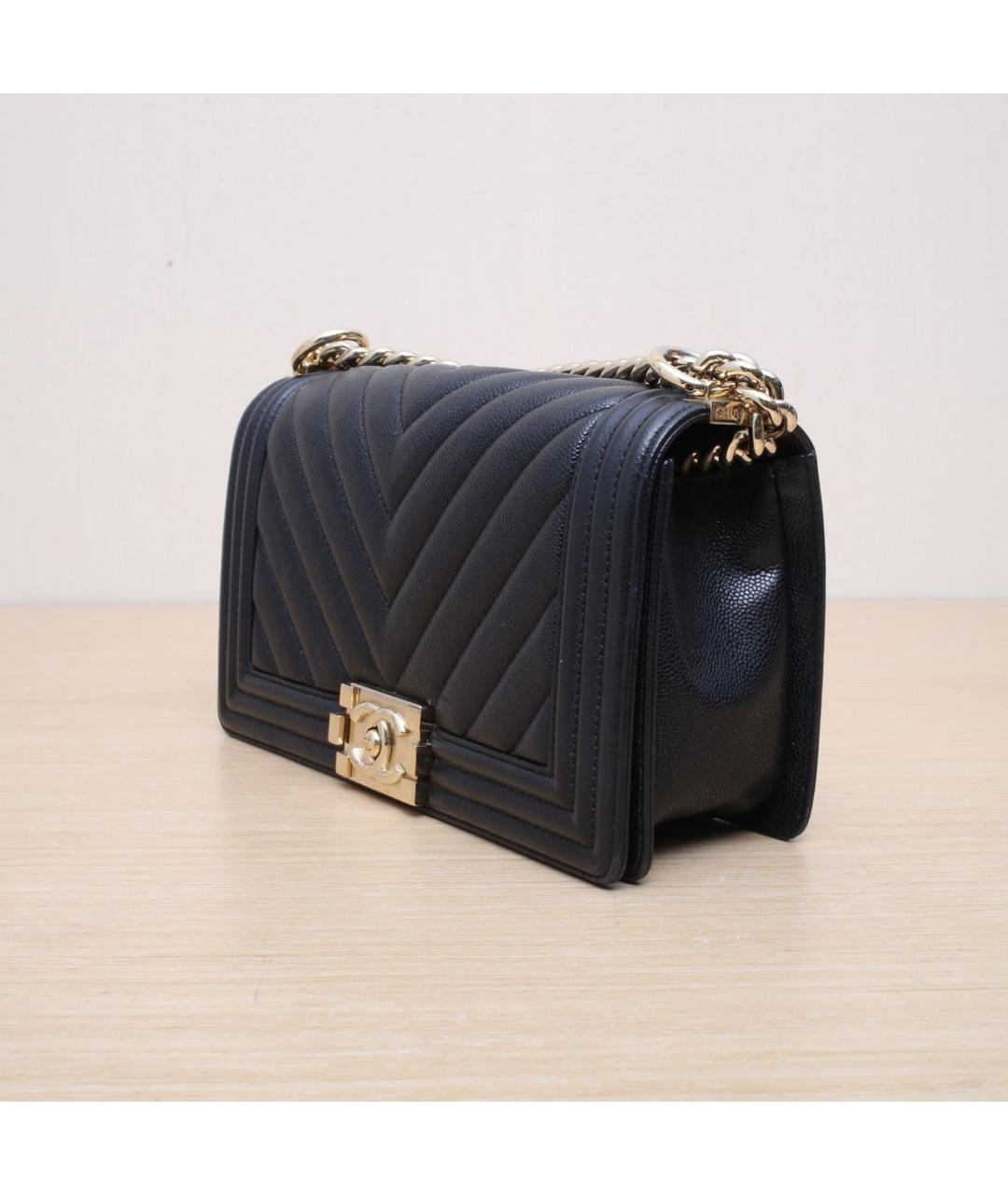 CHANEL Черная кожаная сумка через плечо, фото 4