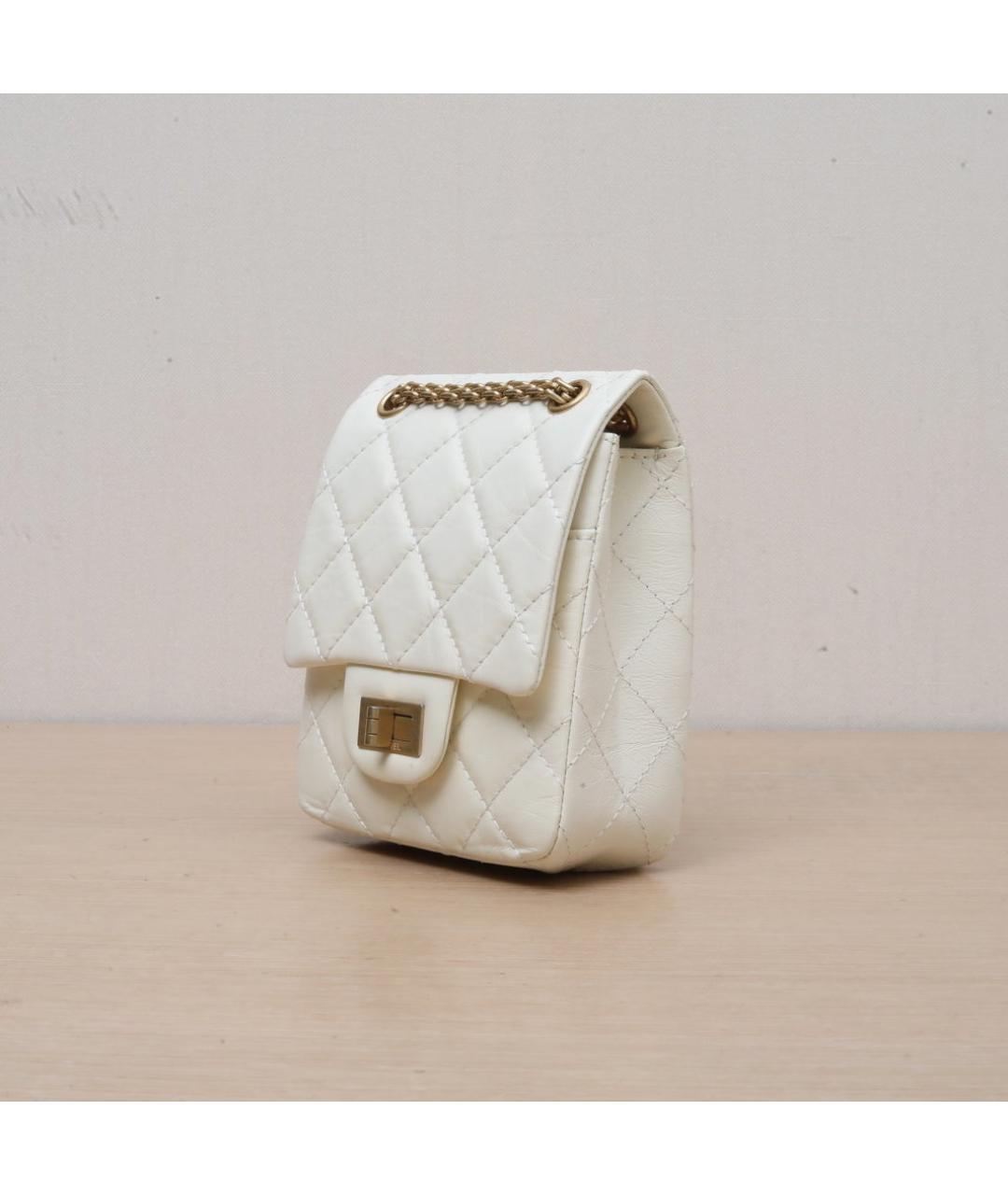 CHANEL Белая кожаная сумка через плечо, фото 4