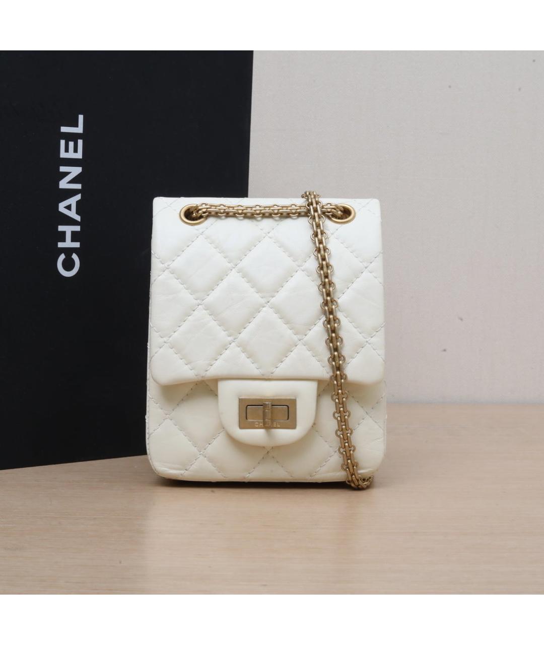 CHANEL Белая кожаная сумка через плечо, фото 2