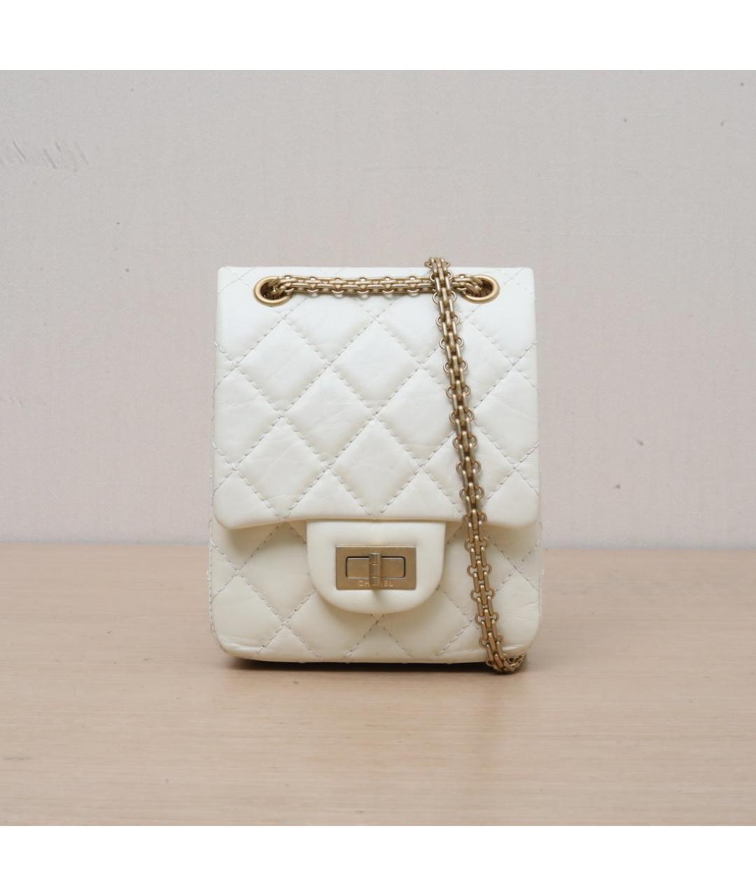 CHANEL Белая кожаная сумка через плечо, фото 3