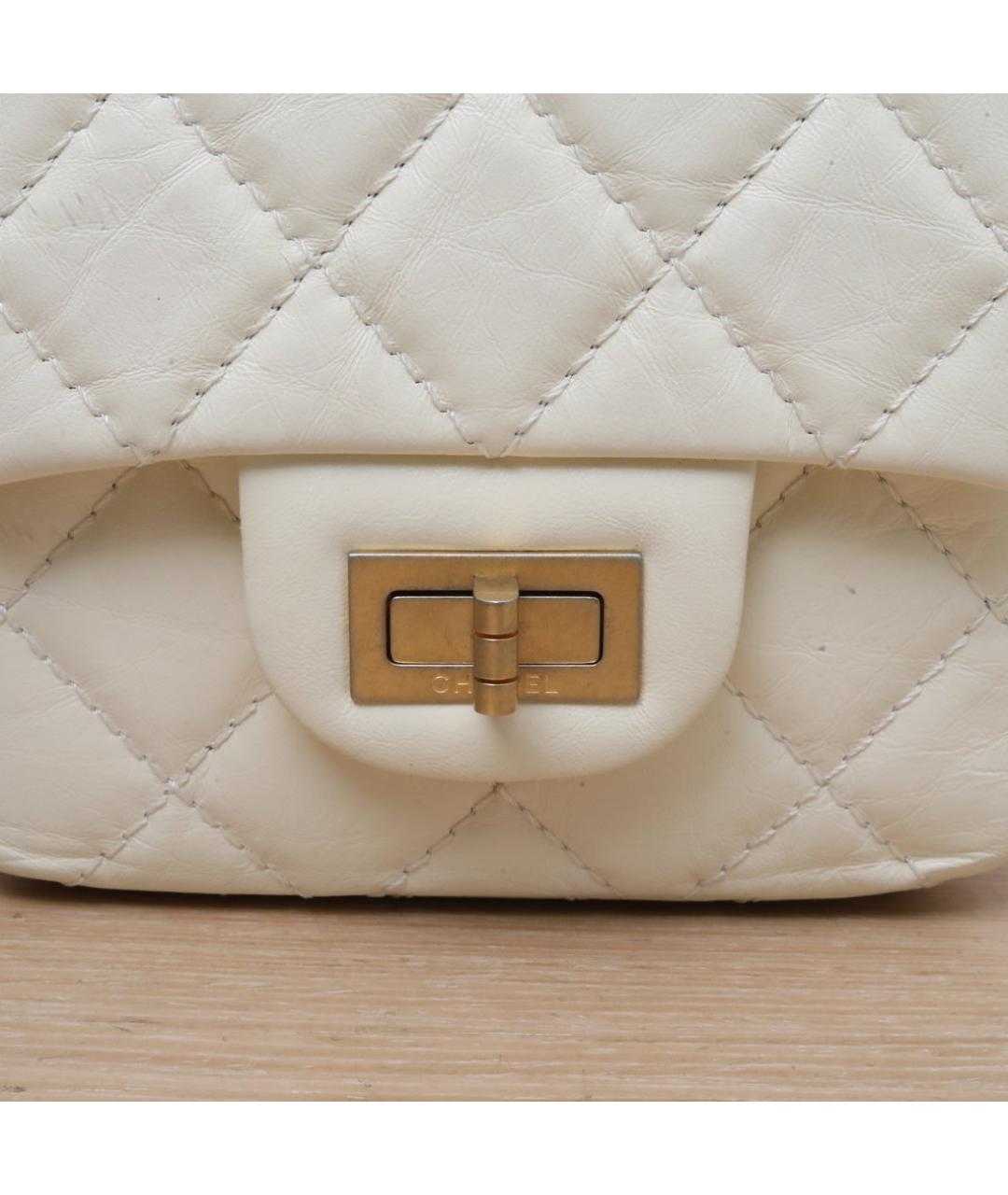CHANEL Белая кожаная сумка через плечо, фото 8