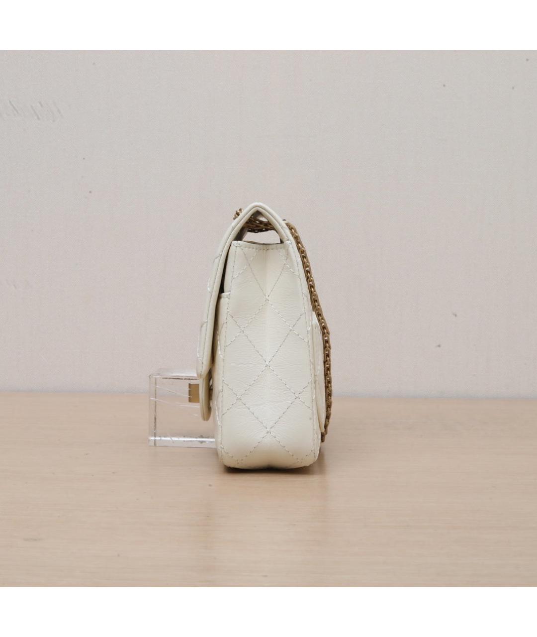 CHANEL Белая кожаная сумка через плечо, фото 5