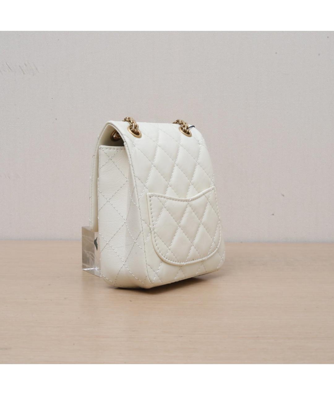 CHANEL Белая кожаная сумка через плечо, фото 6