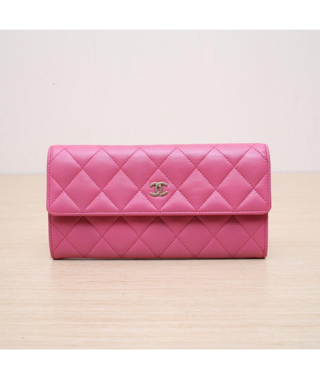 CHANEL Фуксия кожаный кошелек, фото 3