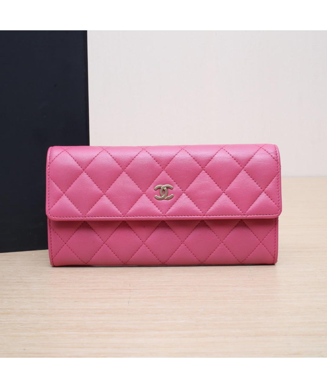 CHANEL Фуксия кожаный кошелек, фото 2