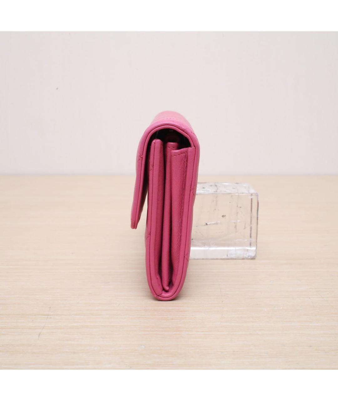 CHANEL Фуксия кожаный кошелек, фото 5