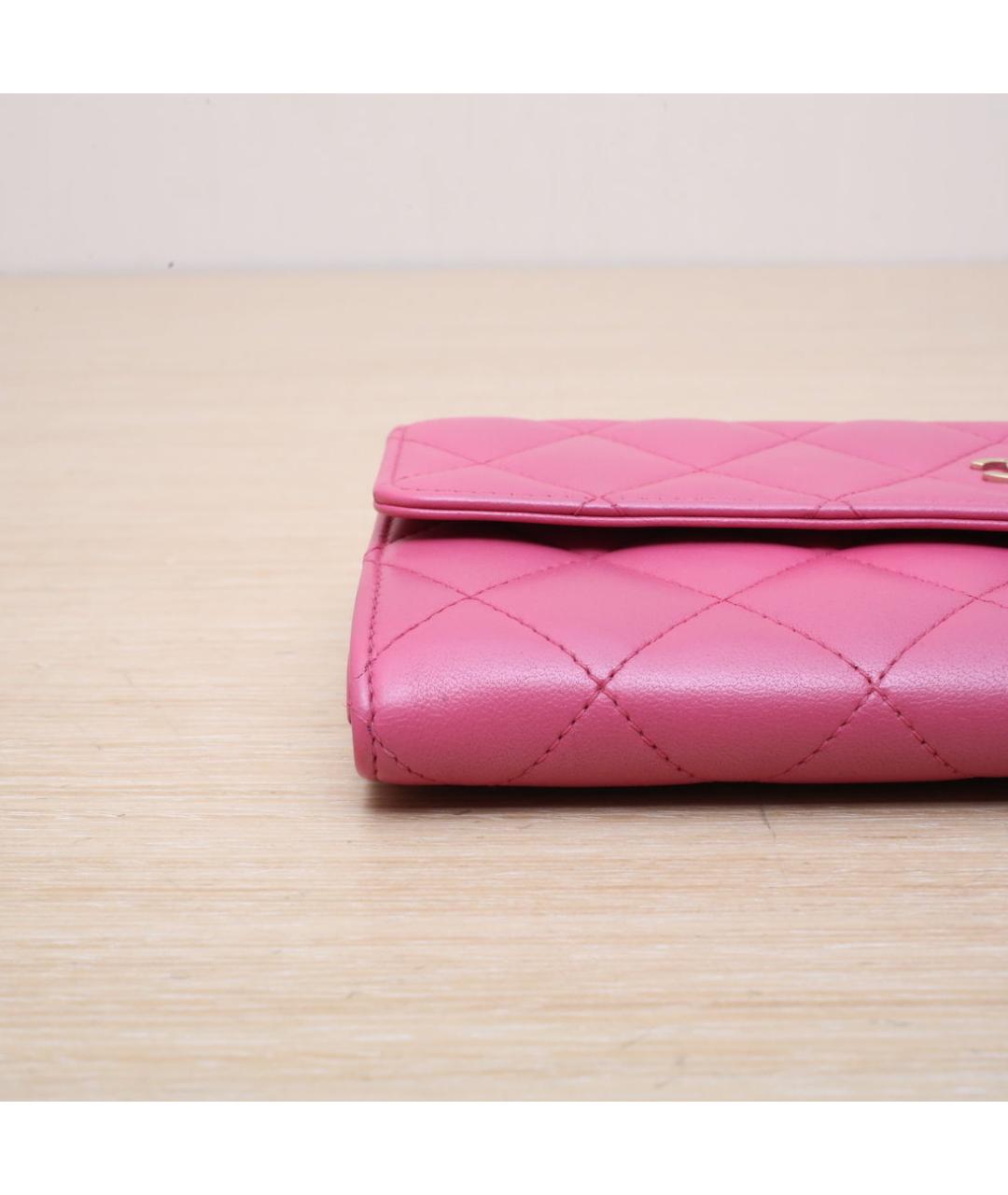 CHANEL Фуксия кожаный кошелек, фото 9