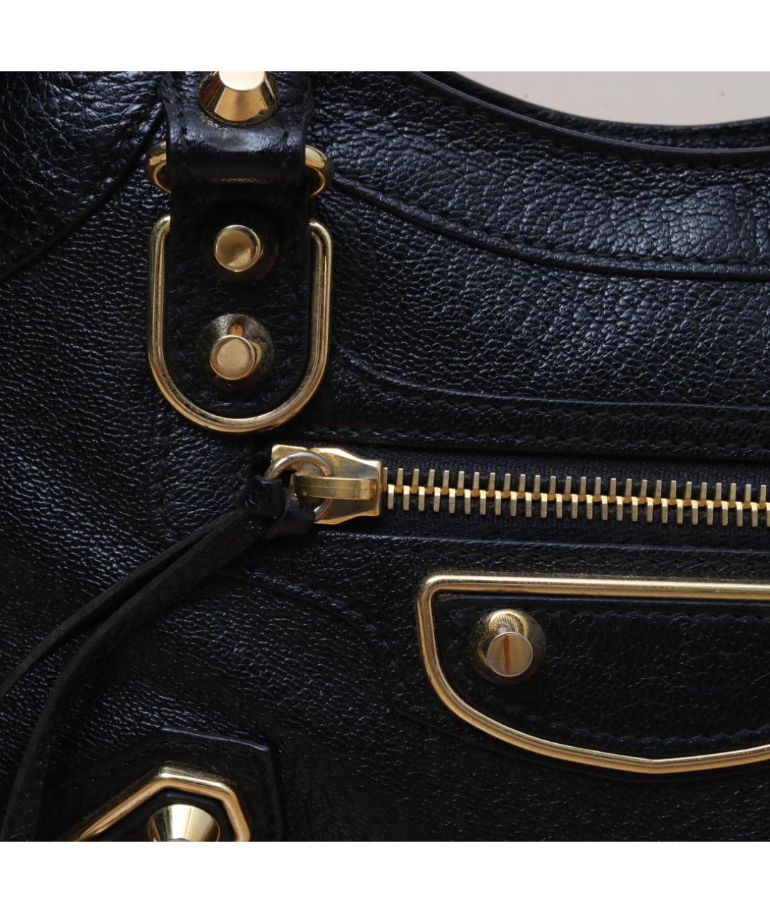 BALENCIAGA Черная кожаная сумка через плечо, фото 8