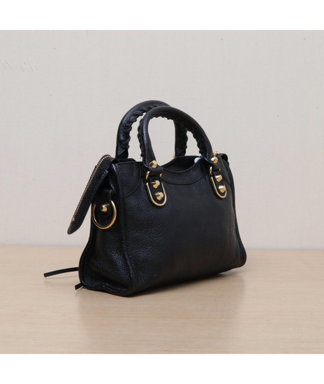 BALENCIAGA Черная кожаная сумка через плечо, фото 6