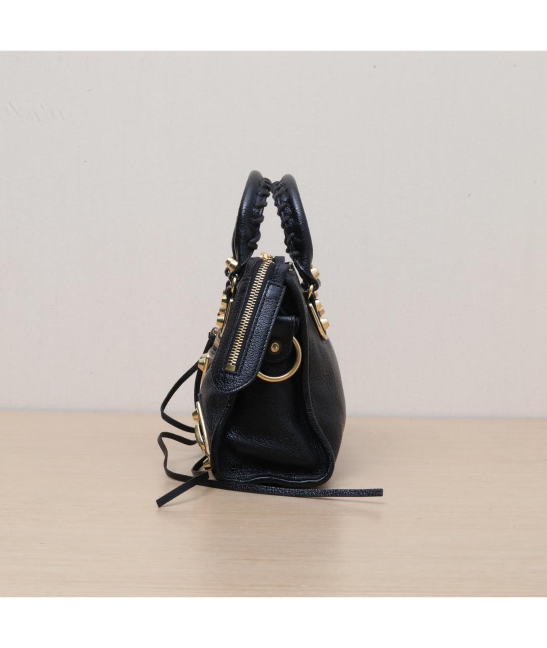 BALENCIAGA Черная кожаная сумка через плечо, фото 5