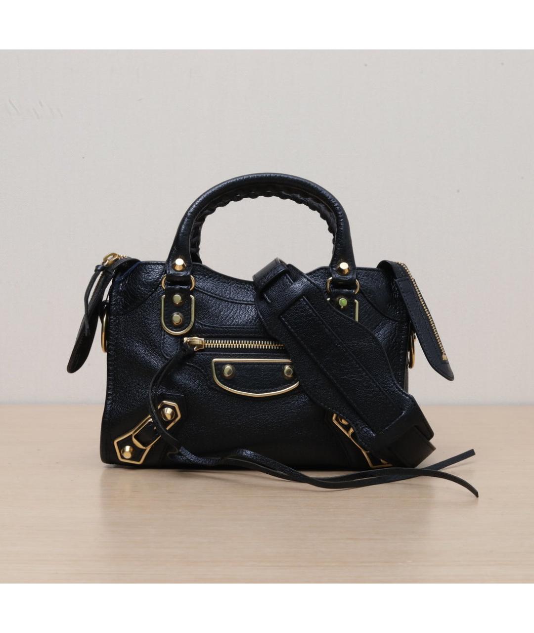 BALENCIAGA Черная кожаная сумка через плечо, фото 3