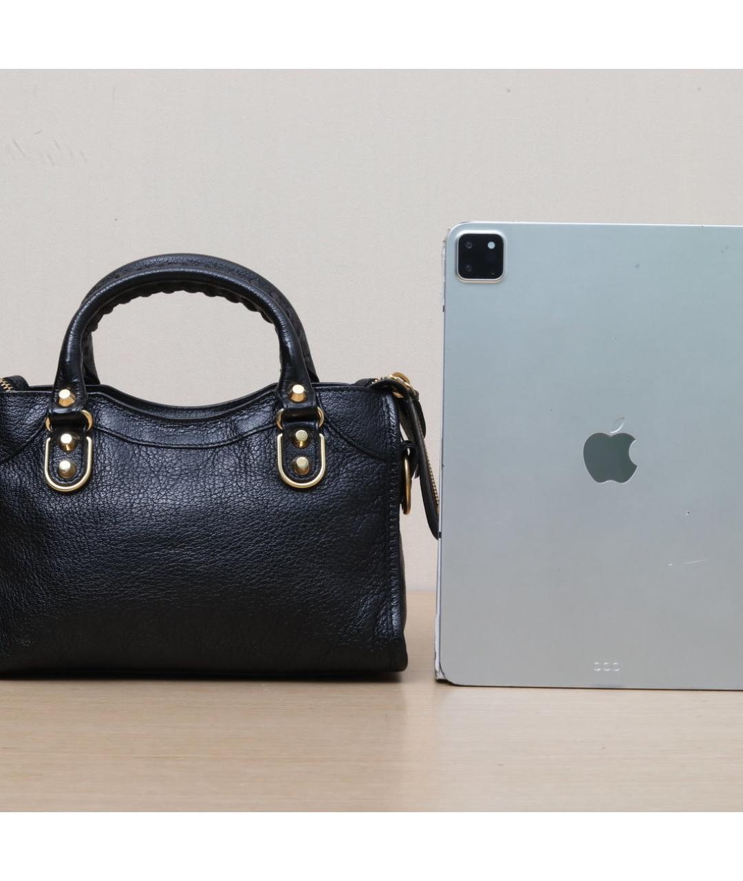 BALENCIAGA Черная кожаная сумка через плечо, фото 7