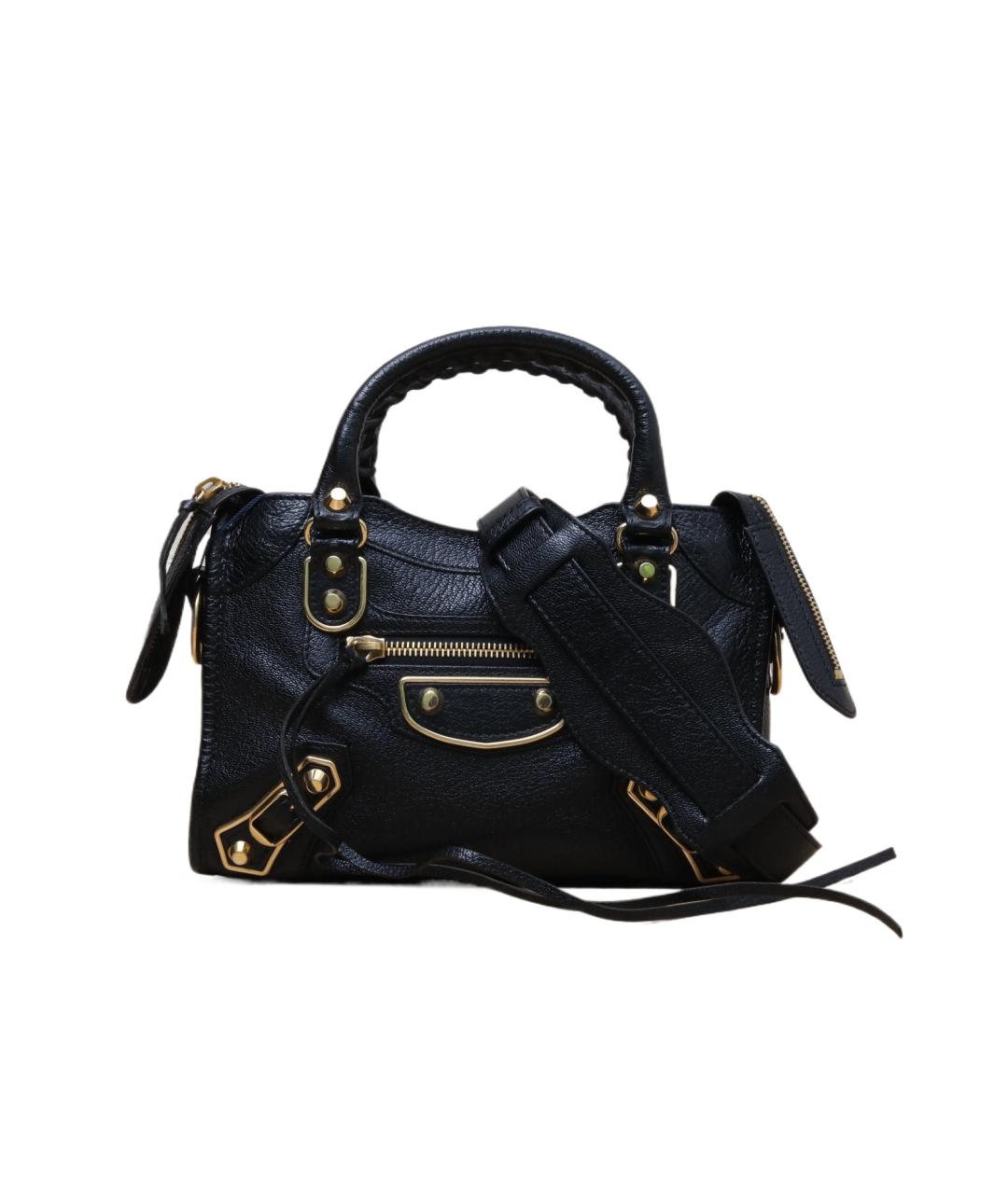 BALENCIAGA Черная кожаная сумка через плечо, фото 1