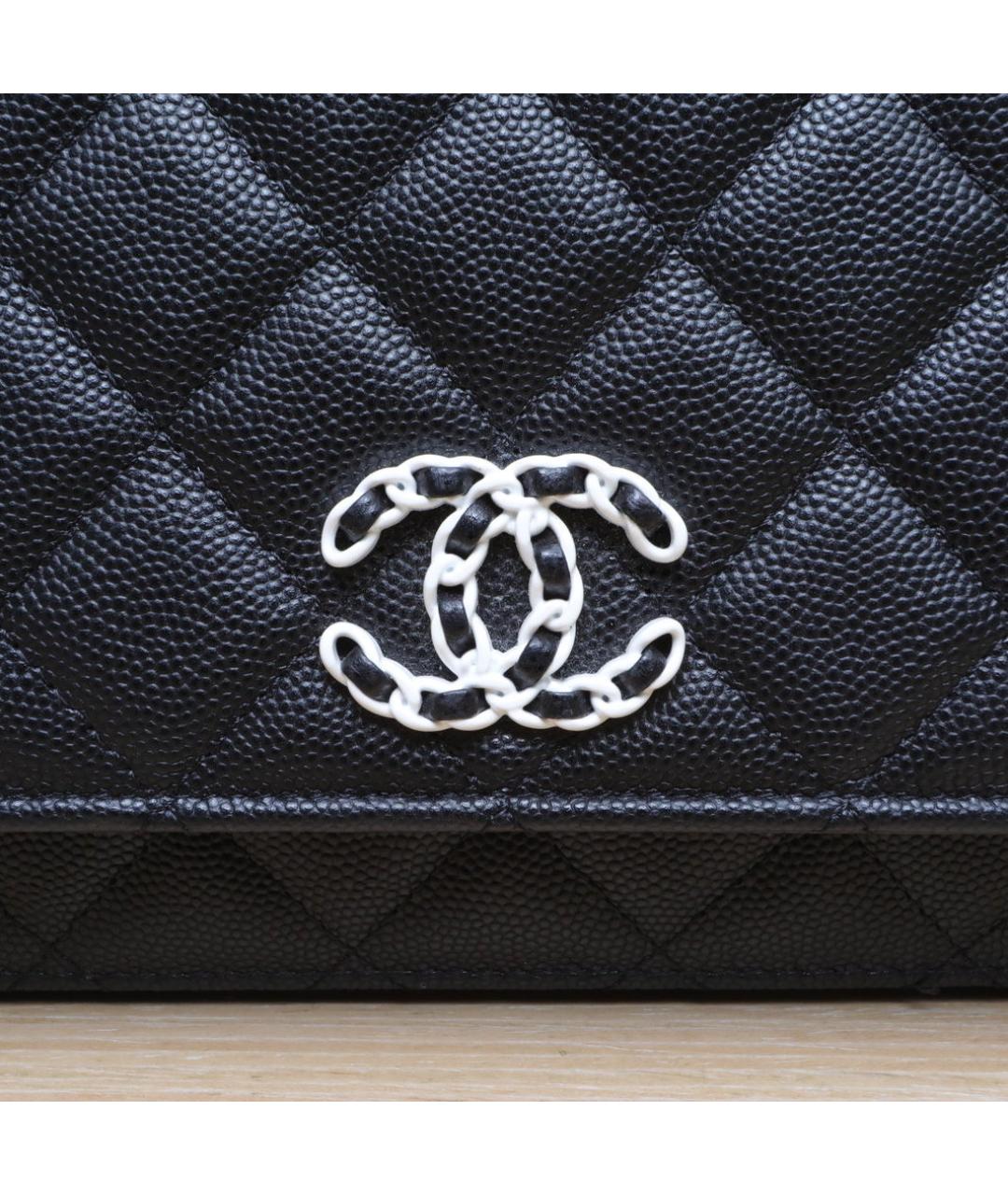 CHANEL Черная кожаная сумка через плечо, фото 8