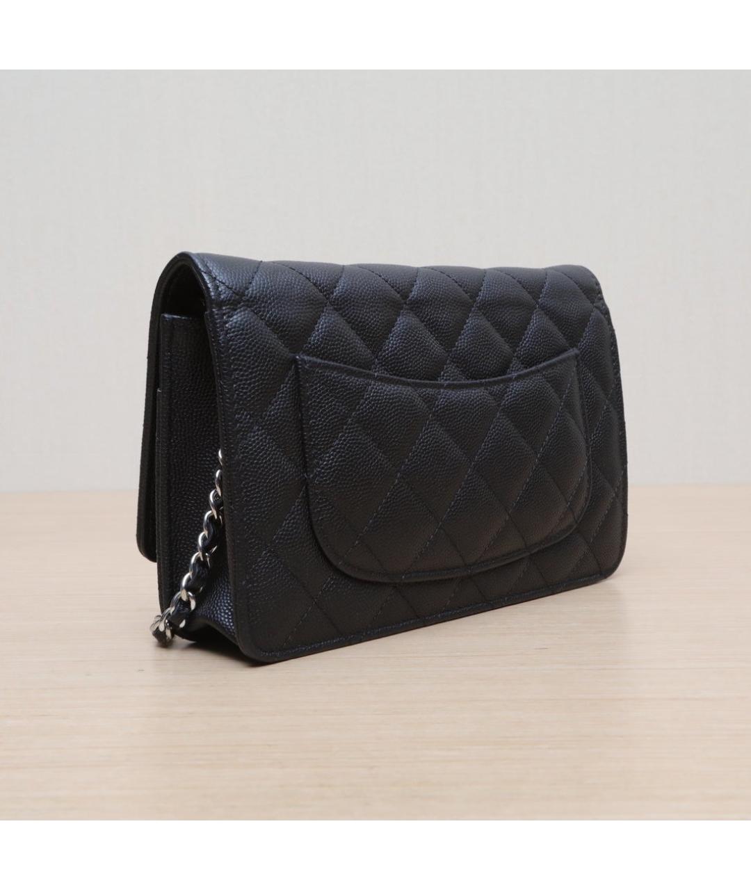 CHANEL Черная кожаная сумка через плечо, фото 6