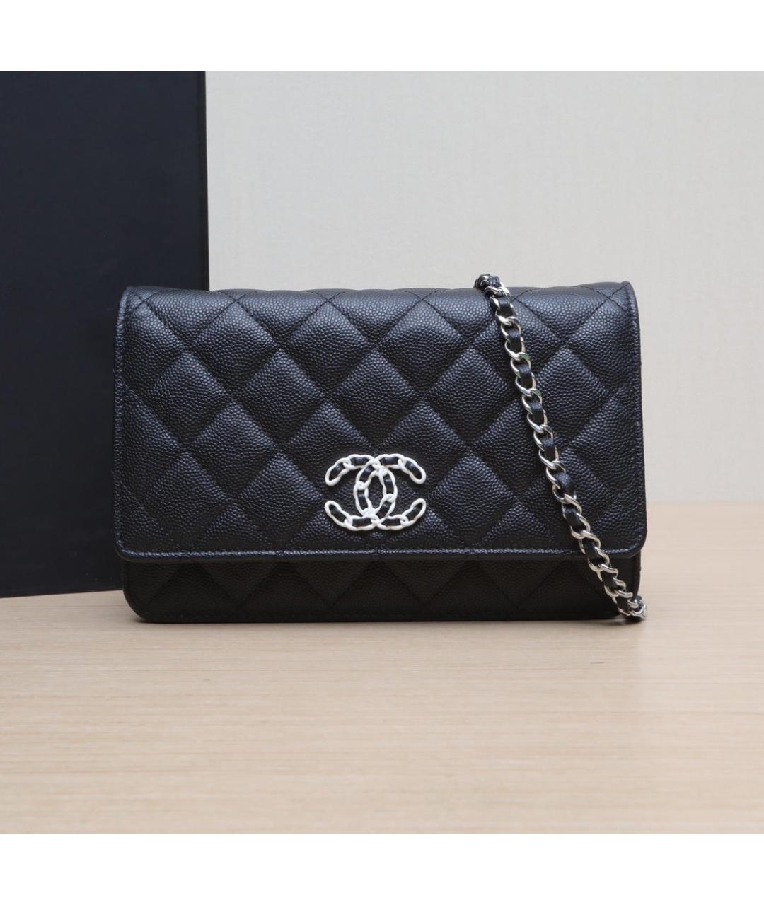 CHANEL Черная кожаная сумка через плечо, фото 2