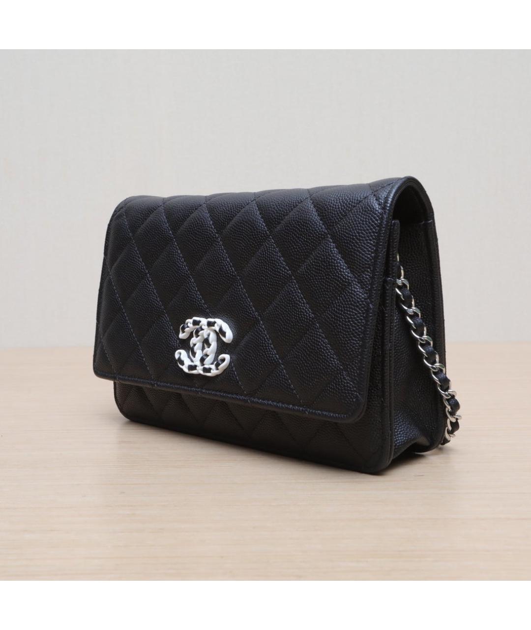 CHANEL Черная кожаная сумка через плечо, фото 4