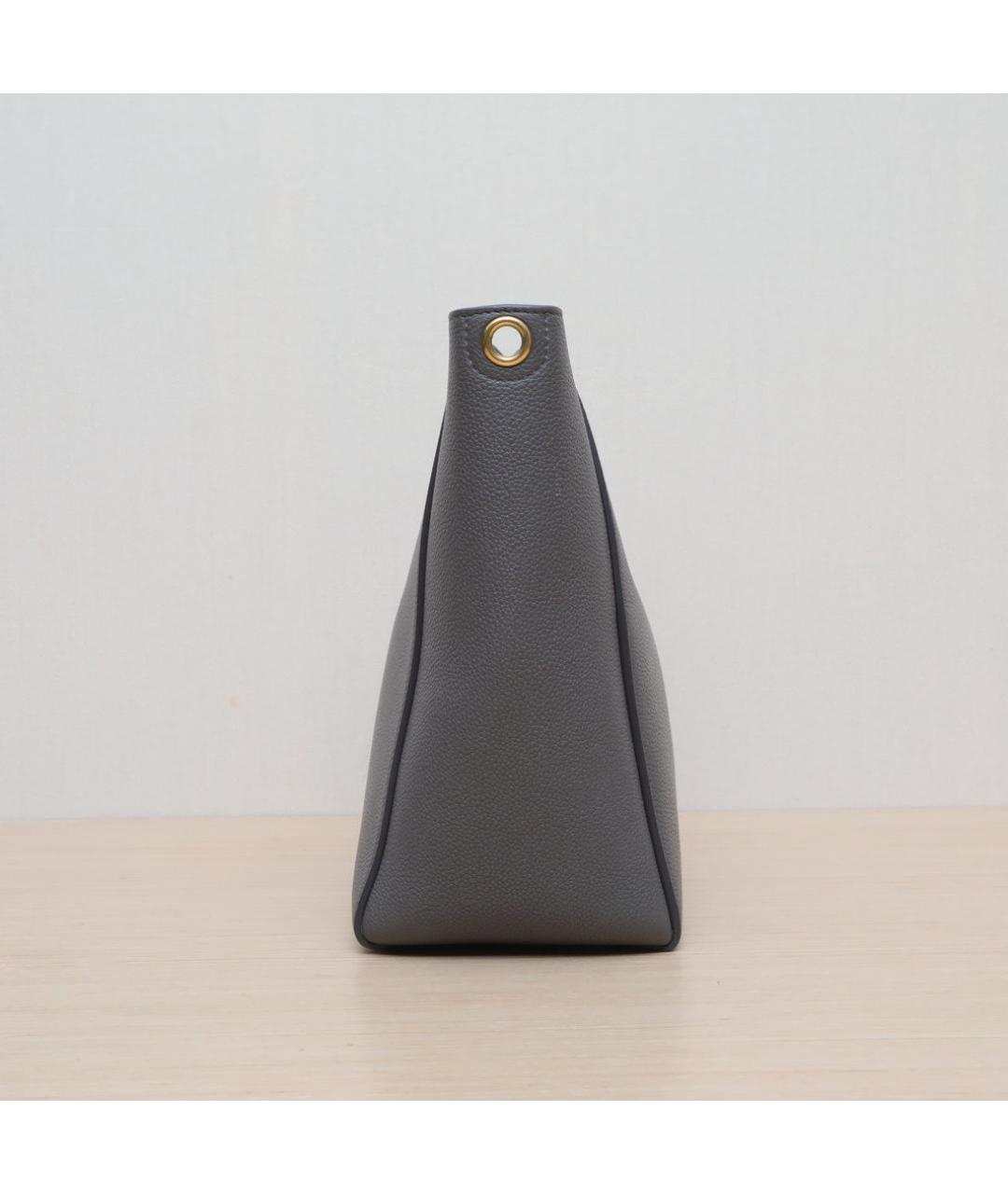 CELINE Серая кожаная сумка через плечо, фото 5