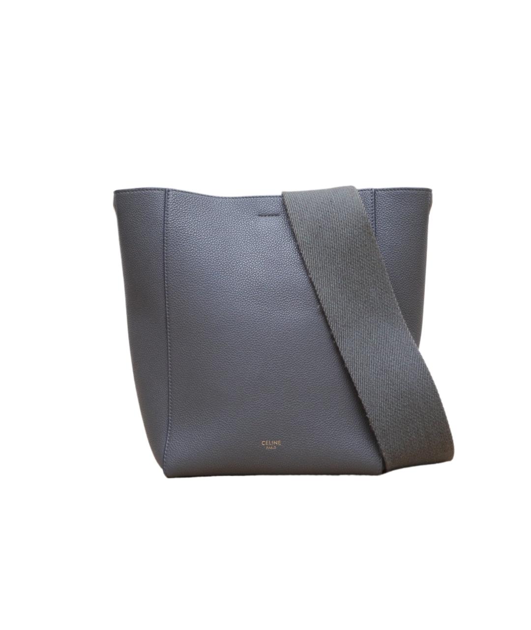 CELINE Серая кожаная сумка через плечо, фото 1