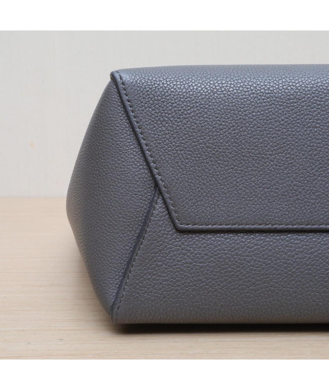 CELINE Серая кожаная сумка через плечо, фото 9