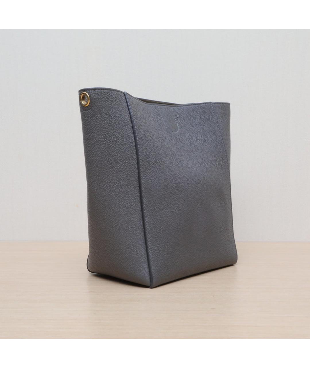 CELINE Серая кожаная сумка через плечо, фото 6
