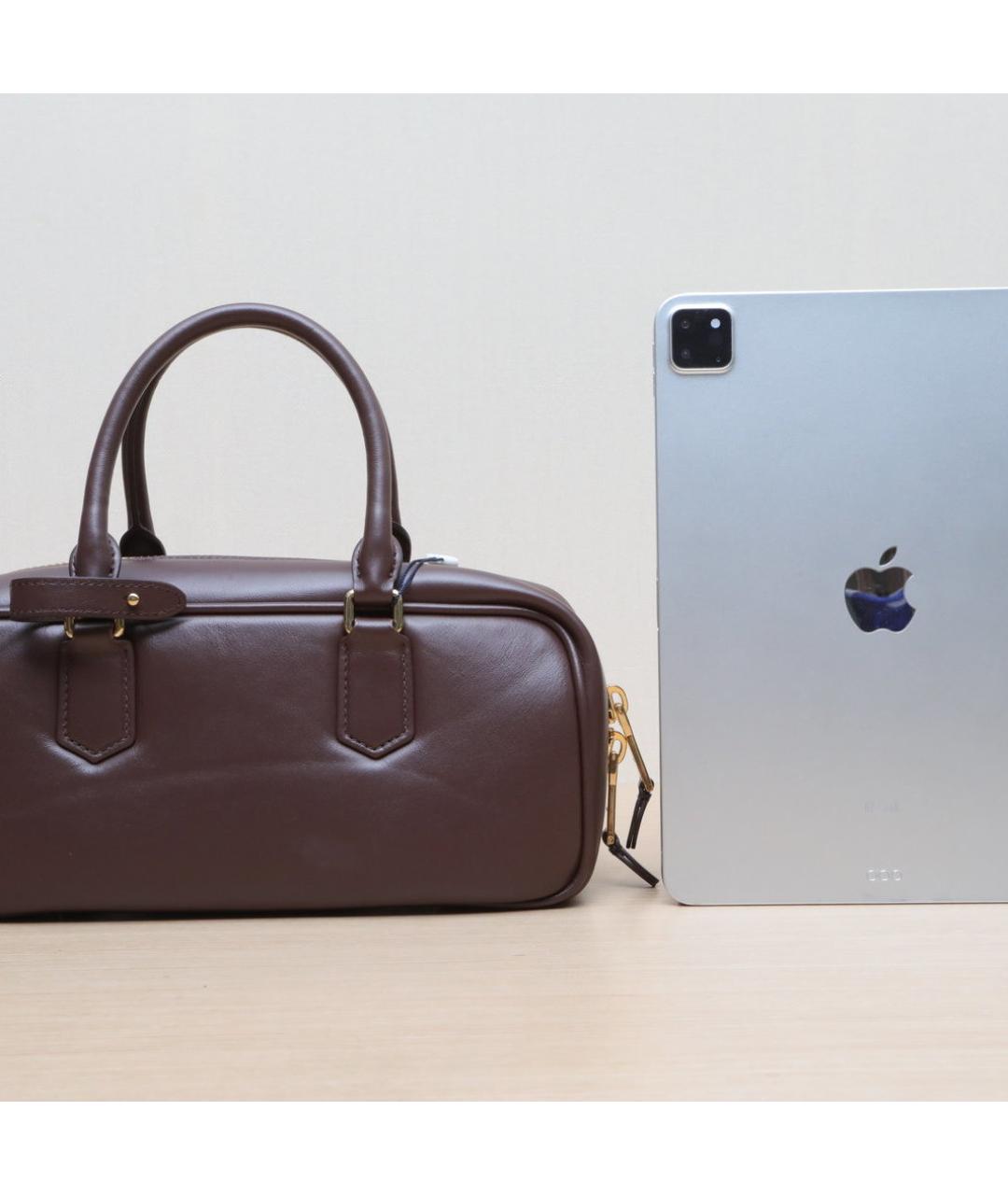 MIU MIU Коричневая кожаная сумка через плечо, фото 7