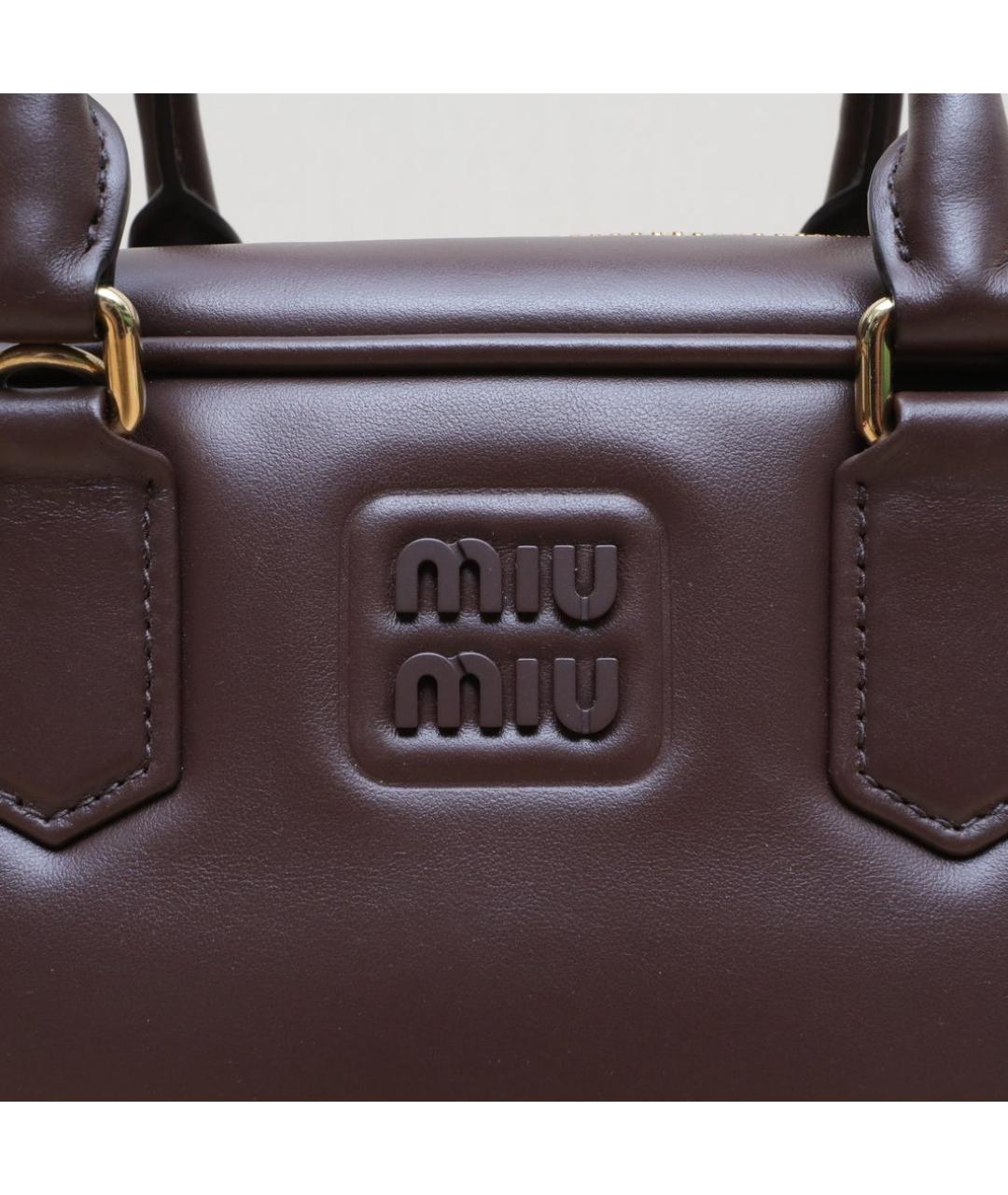 MIU MIU Коричневая кожаная сумка через плечо, фото 8