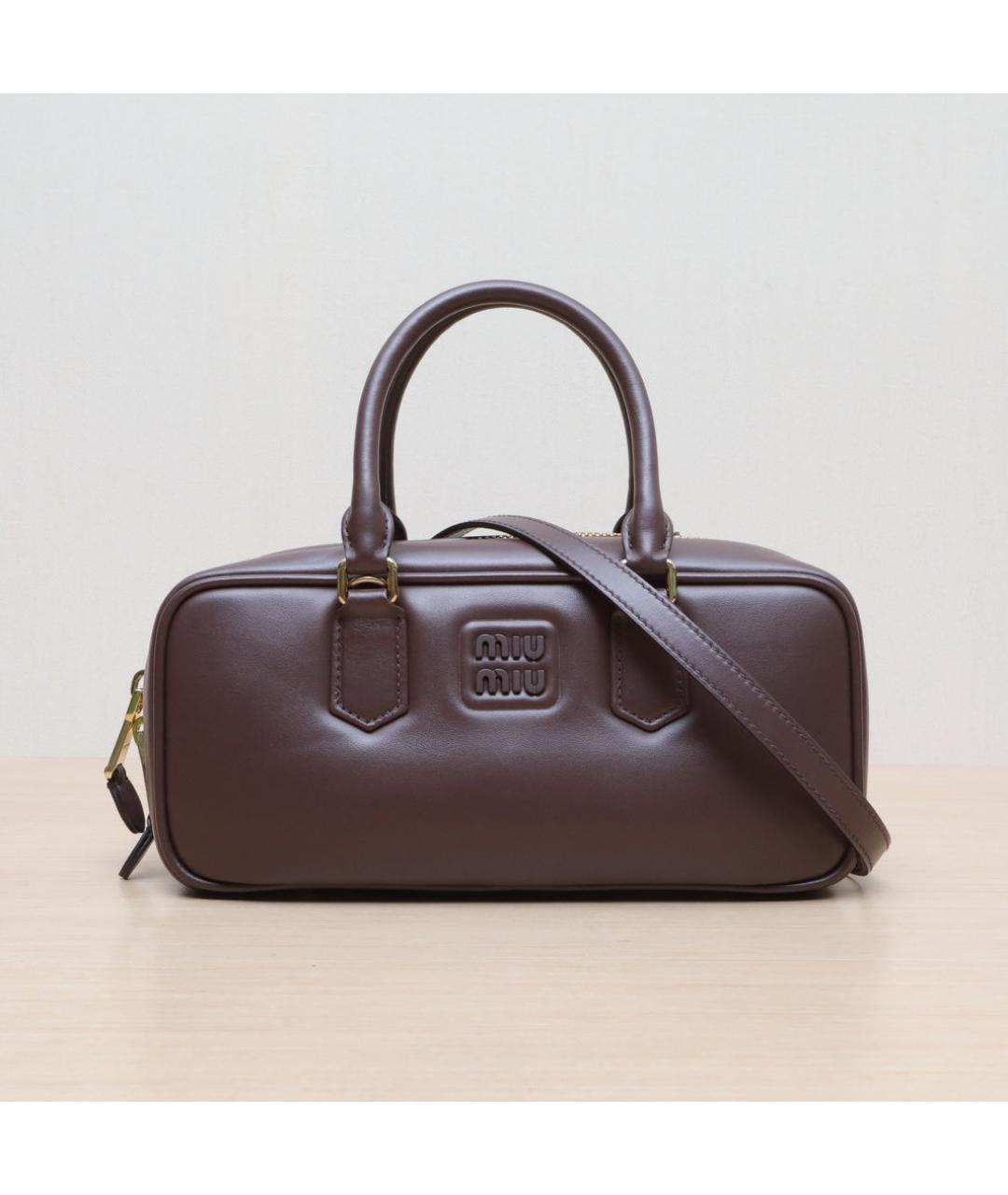MIU MIU Коричневая кожаная сумка через плечо, фото 2