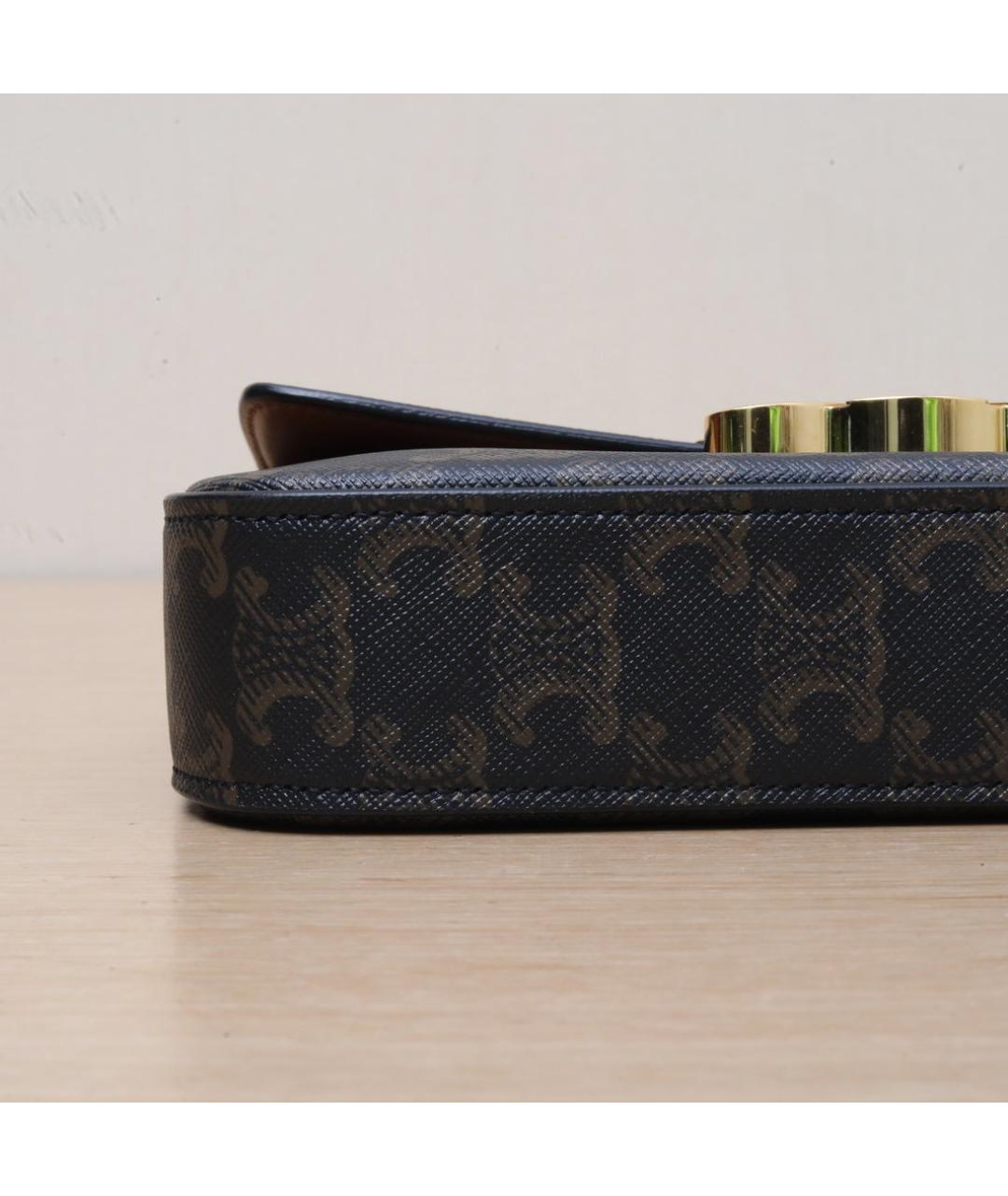 CELINE Черная кожаная сумка через плечо, фото 9