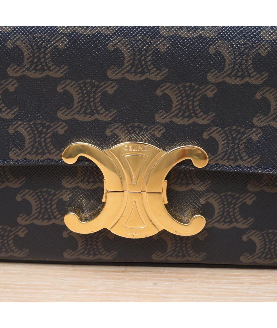 CELINE Черная кожаная сумка через плечо, фото 8