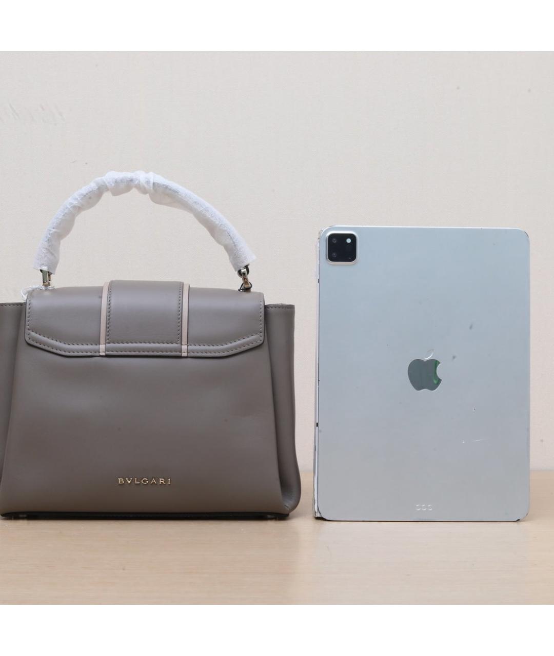 BVLGARI Серая кожаная сумка через плечо, фото 7