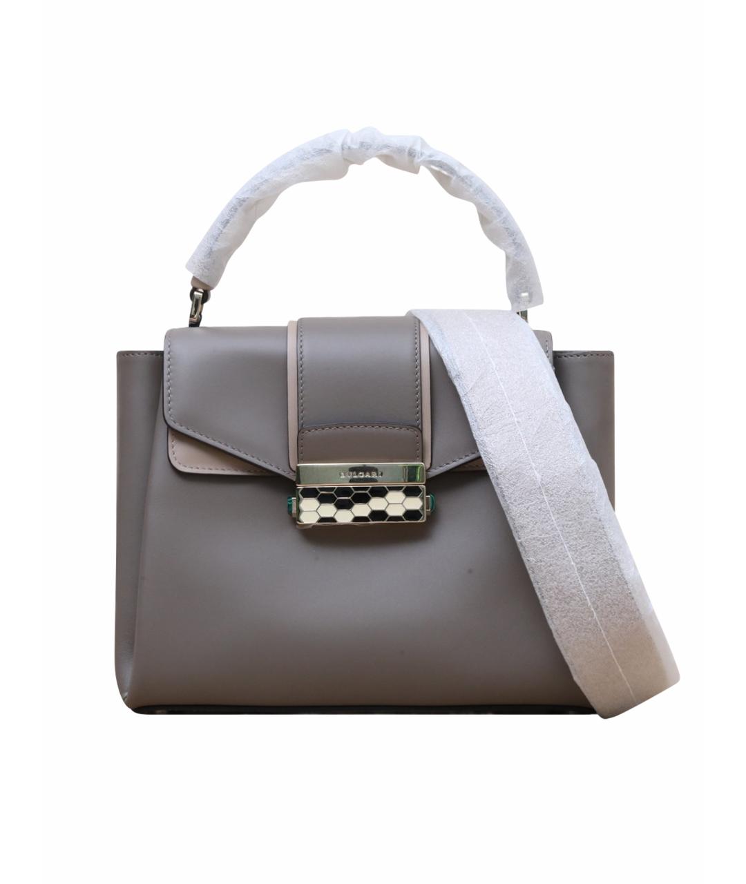 BVLGARI Серая кожаная сумка через плечо, фото 1