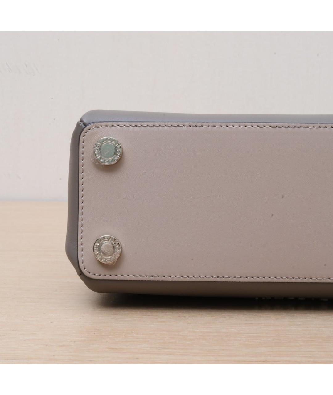 BVLGARI Серая кожаная сумка через плечо, фото 9