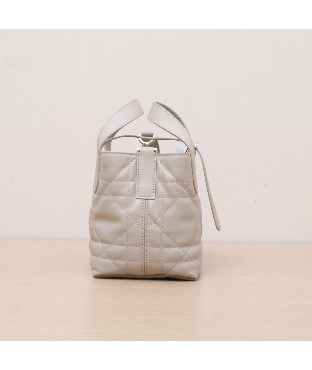 CHRISTIAN DIOR Бежевая кожаная сумка через плечо, фото 5