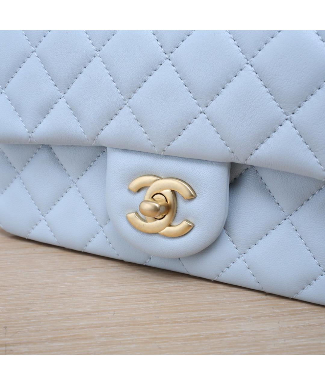 CHANEL Голубая кожаная сумка через плечо, фото 8