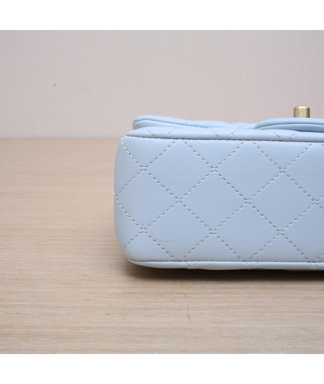 CHANEL Голубая кожаная сумка через плечо, фото 9