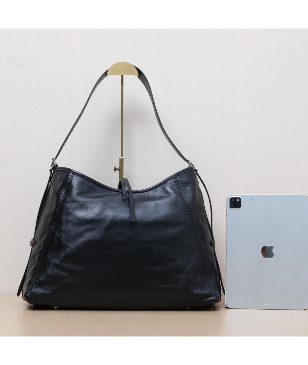 LOUIS VUITTON Черная кожаная сумка через плечо, фото 7