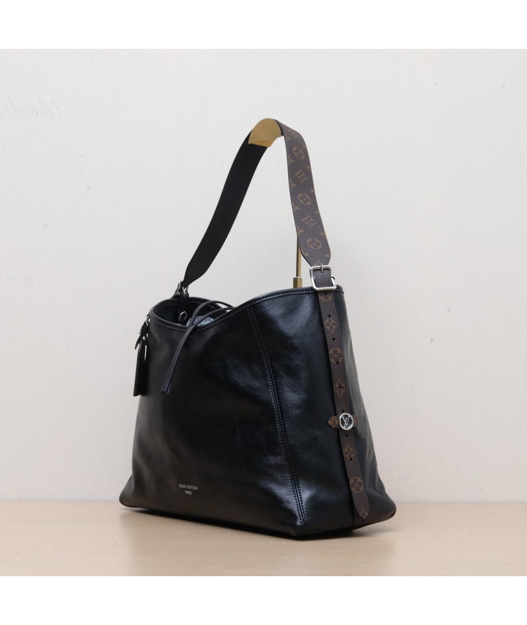 LOUIS VUITTON Черная кожаная сумка через плечо, фото 4