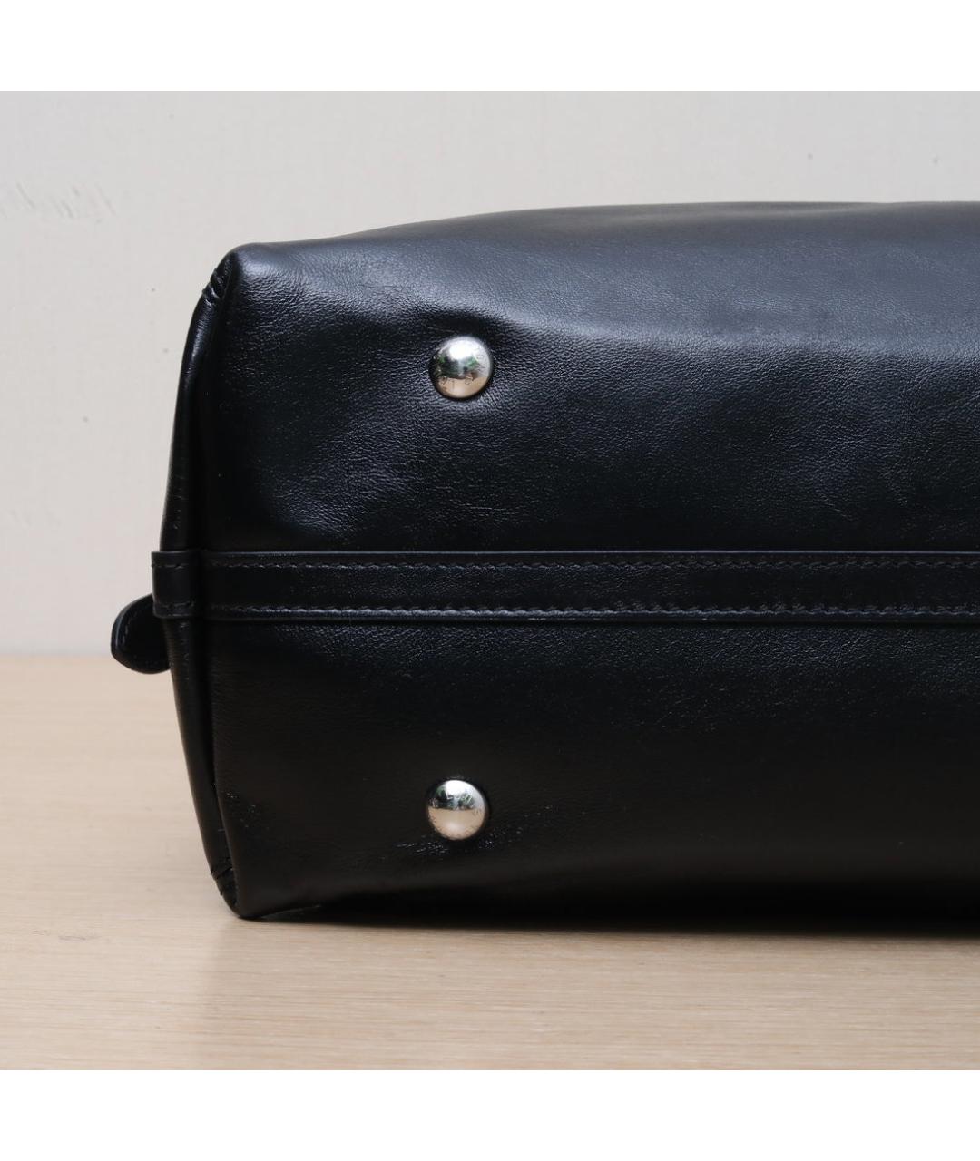 LOUIS VUITTON Черная кожаная сумка через плечо, фото 9