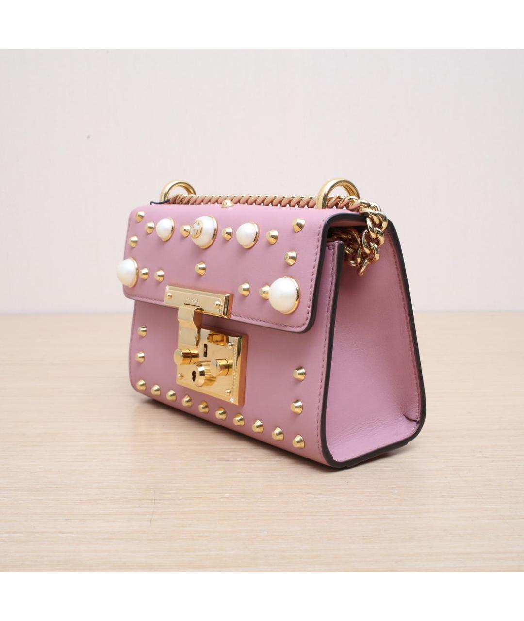 GUCCI Розовая кожаная сумка через плечо, фото 4