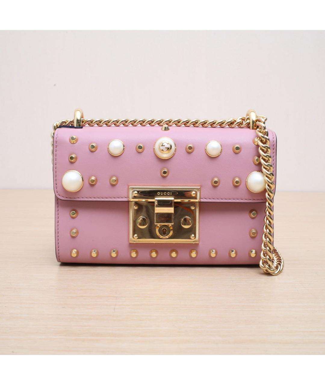 GUCCI Розовая кожаная сумка через плечо, фото 3