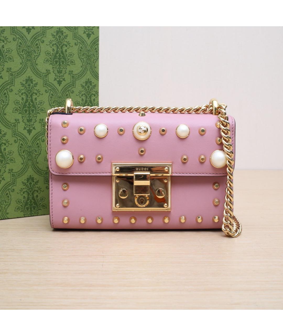 GUCCI Розовая кожаная сумка через плечо, фото 2