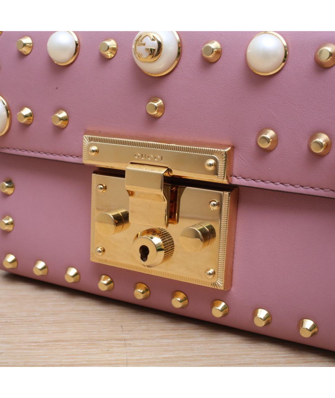 GUCCI Розовая кожаная сумка через плечо, фото 8