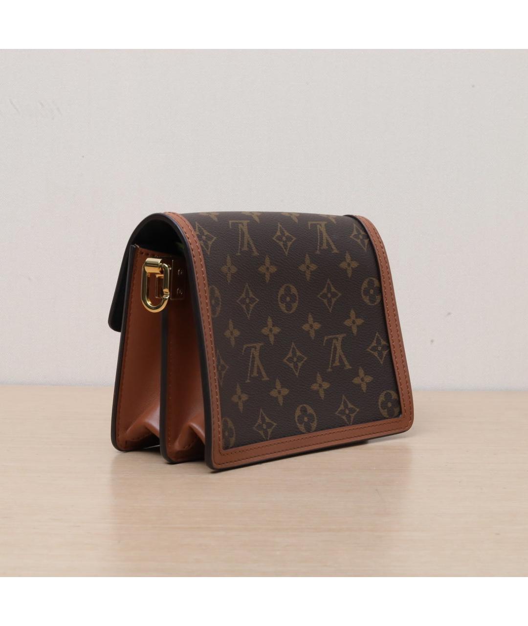 LOUIS VUITTON Коричневая кожаная сумка через плечо, фото 6