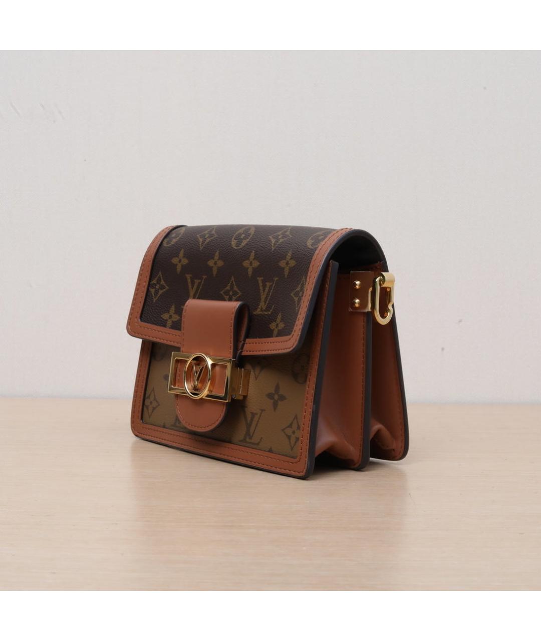 LOUIS VUITTON Коричневая кожаная сумка через плечо, фото 4