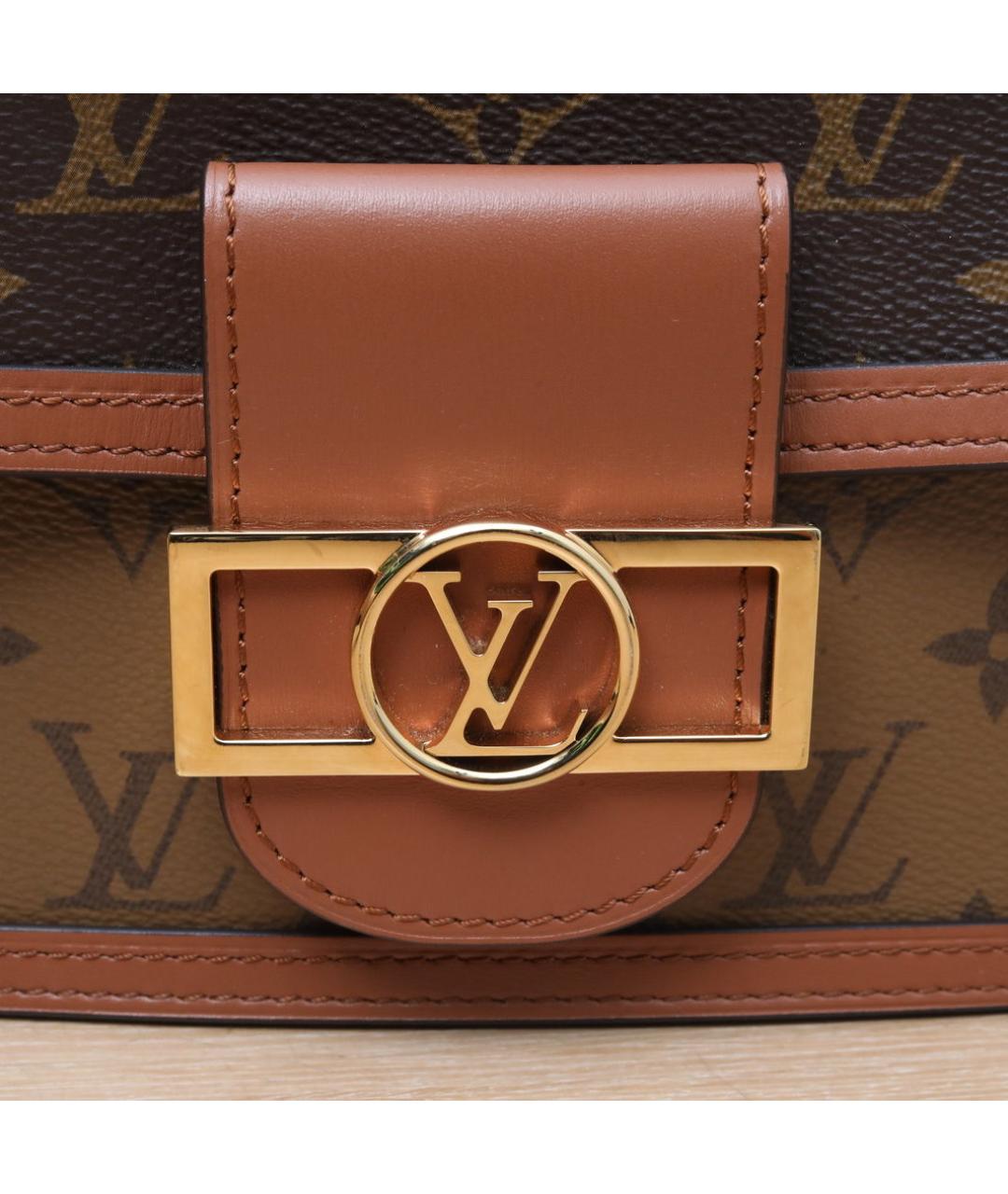 LOUIS VUITTON Коричневая кожаная сумка через плечо, фото 8