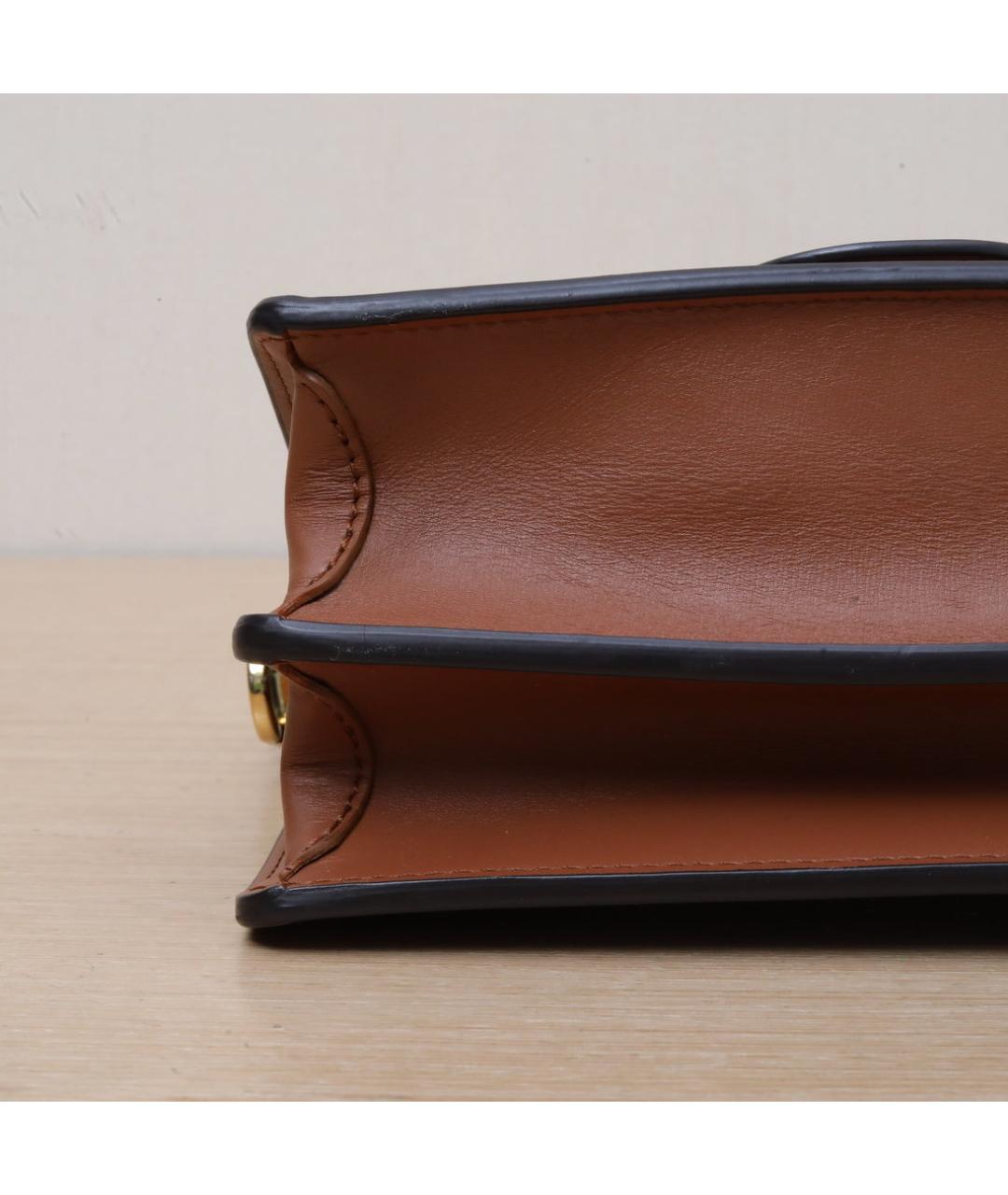 LOUIS VUITTON Коричневая кожаная сумка через плечо, фото 9